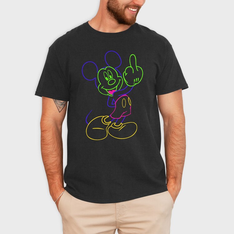 Mickey Mouse Colorful Lines Urban Art 99, Tricou Barbati (Unisex)