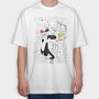 Sylvester Tweety Comic Art Urban Eyes, Tricou Oversize Barbati (Unisex)