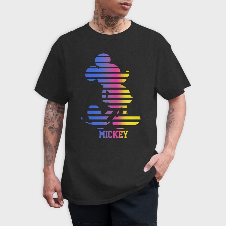 Mickey Mouse Colorful Lines, Tricou Barbati (Unisex)