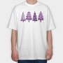 Purple Christmas Trees, Tricou Oversize Barbati (Unisex)