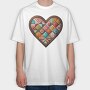 Quilted Hearts Sublimation, Tricou Oversize Barbati (Unisex)
