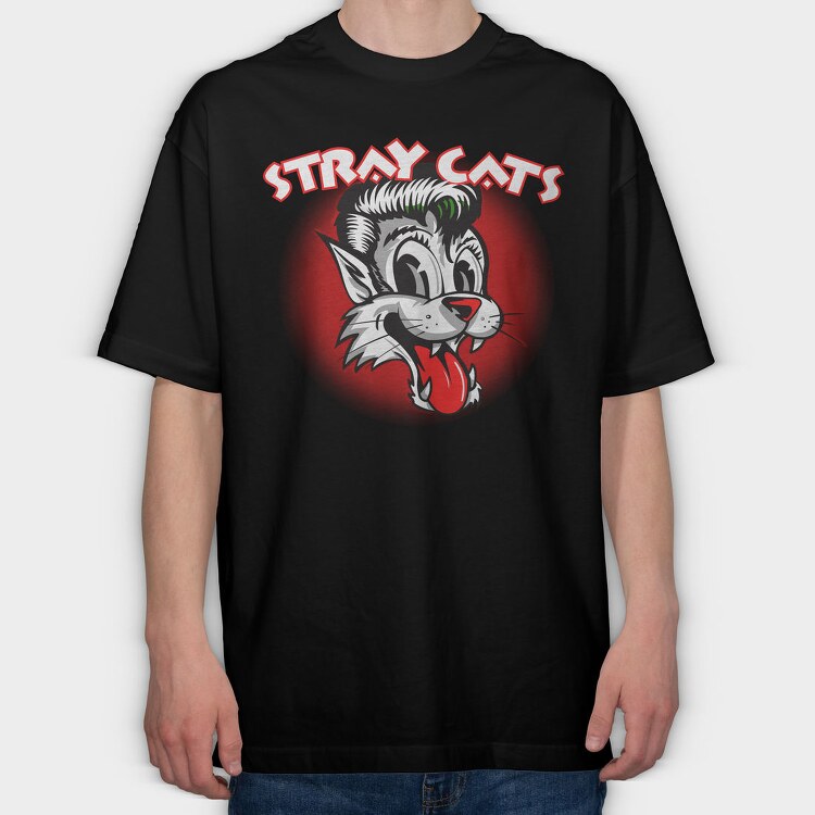 Stray Cats Red Eyes Animal Eyes, Tricou Oversize Barbati (Unisex)