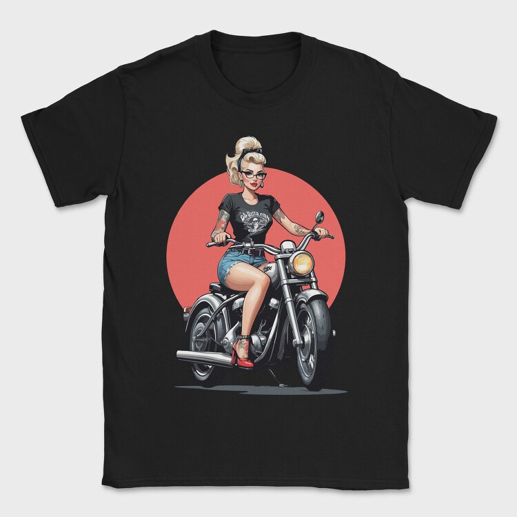 Pin Up Girl Bike, Tricou Barbati (Unisex)