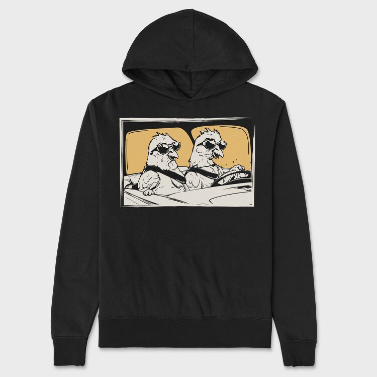 Pigeons Driving, Hanorac Oversize Barbati (Unisex)