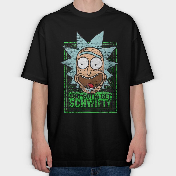 Zombie Rick Morty Eyes Blood 99, Tricou Oversize Barbati (Unisex)