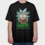 Zombie Rick Morty Eyes Blood 99, Tricou Oversize Barbati (Unisex)