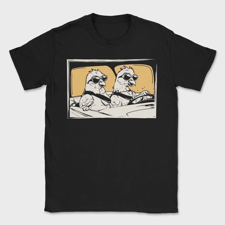 Pigeons Driving, Tricou Barbati (Unisex)