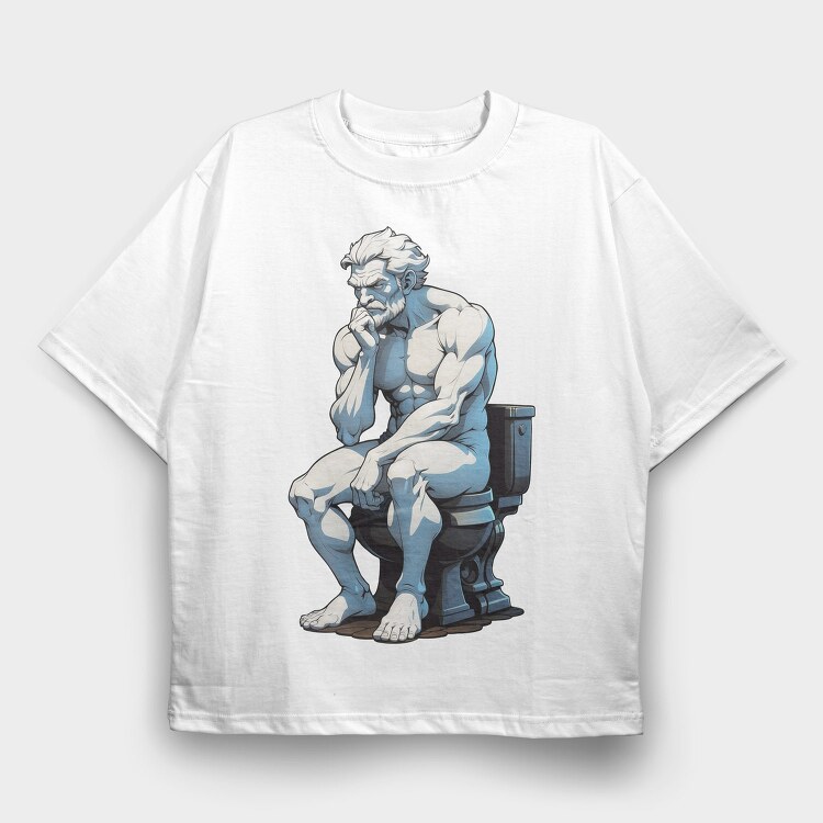 Philosopher Toilet, Tricou Oversize Barbati (Unisex)
