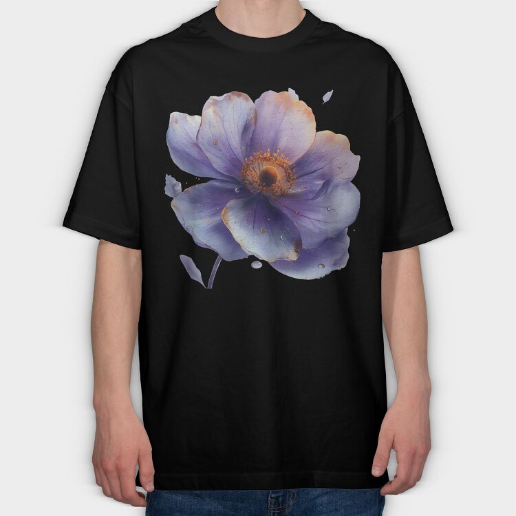 Purple Flower Glow, Tricou Oversize Barbati (Unisex)