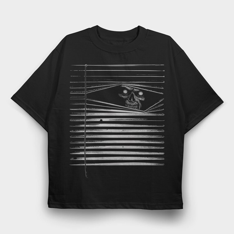 Peeking Zombie, Tricou Oversize Barbati (Unisex)