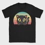 Peeking Cat Retro Sunset, Tricou Barbati (Unisex)