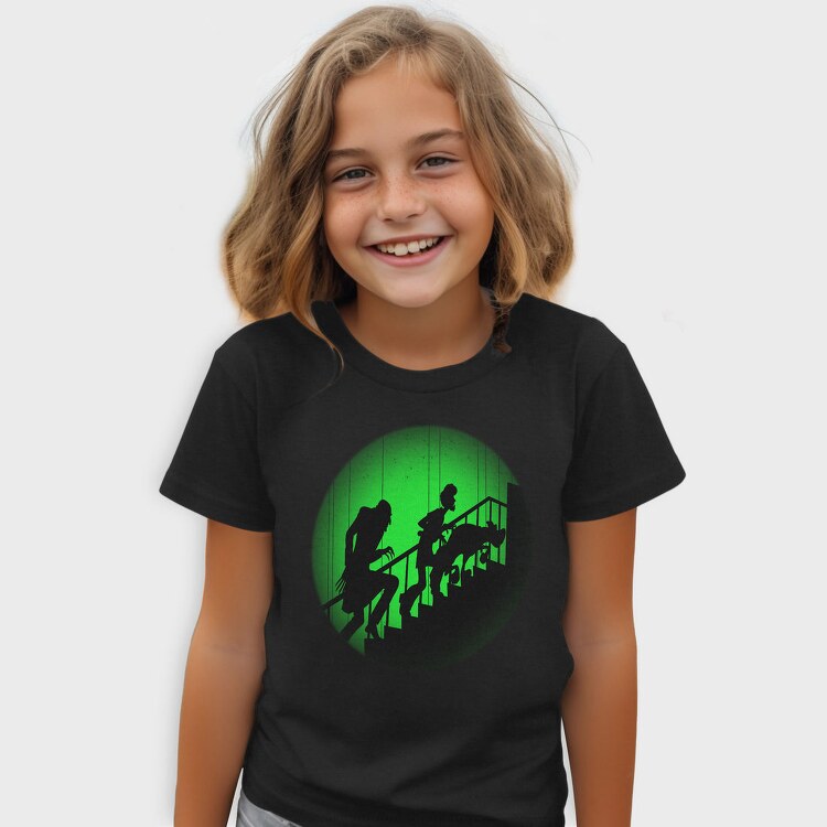 Zombie Walking Stairs Ghoul Green Light, Tricou Copii