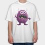 Purple Monster Eyes, Tricou Oversize Barbati (Unisex)