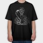 Patched Flamingo Portrait, Tricou Oversize Barbati (Unisex)