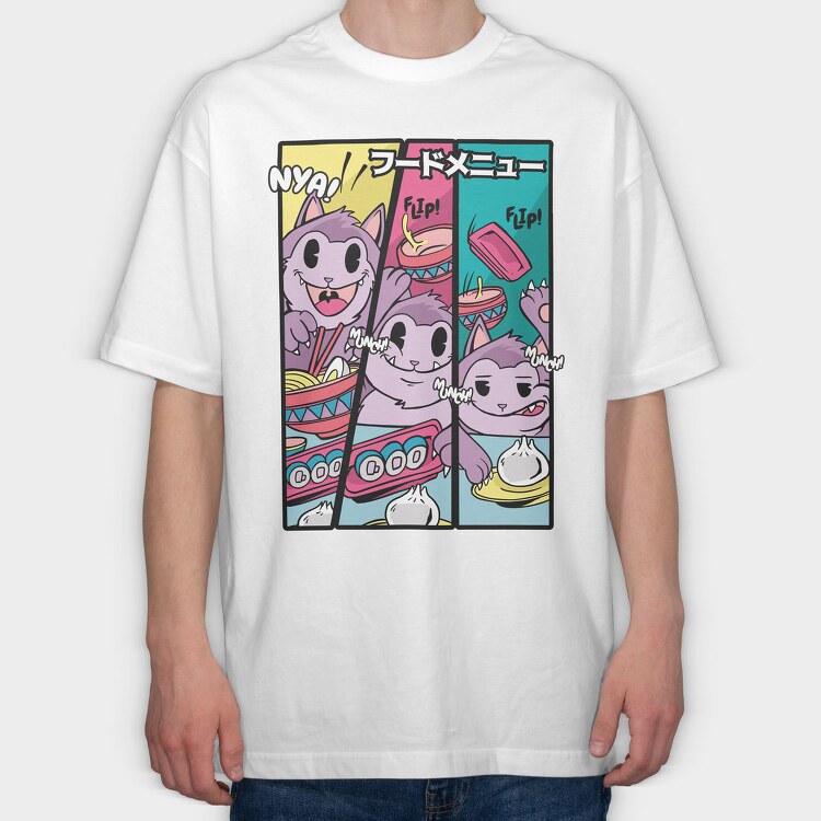 Ramen Munch Flip, Tricou Oversize Barbati (Unisex)