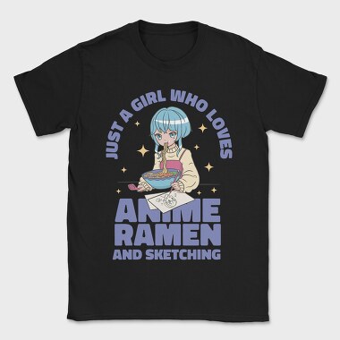 Ramen Sketch Girl, Tricou Barbati (Unisex)