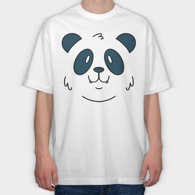 Panda Face, Tricou Oversize Barbati (Unisex)