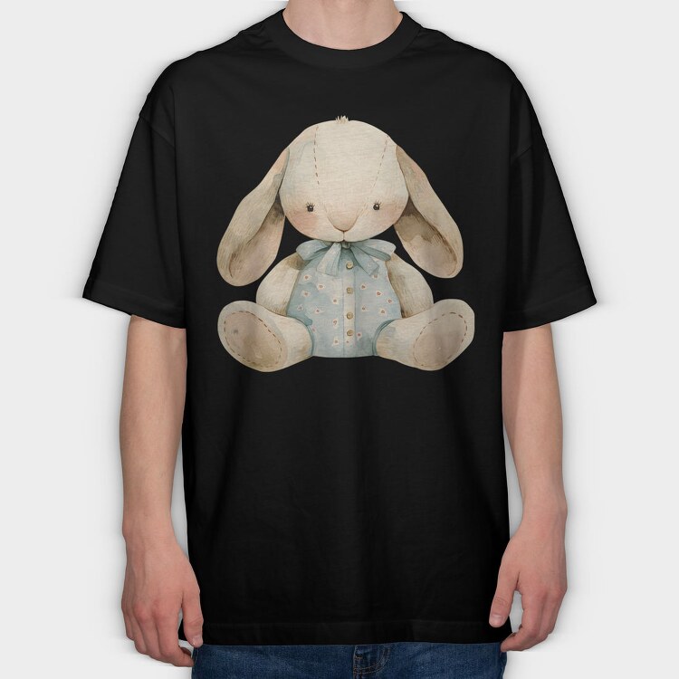 Rabbit Watercolor, Tricou Oversize Barbati (Unisex)