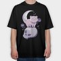 Pastel Goth Cat Skull, Tricou Oversize Barbati (Unisex)