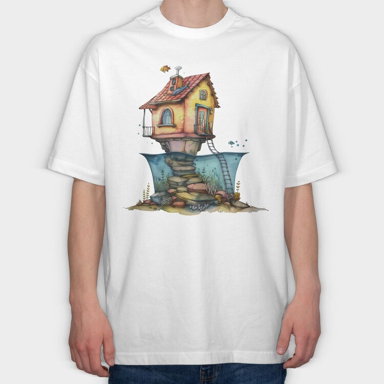 Quirky Fish House, Tricou Oversize Barbati (Unisex)