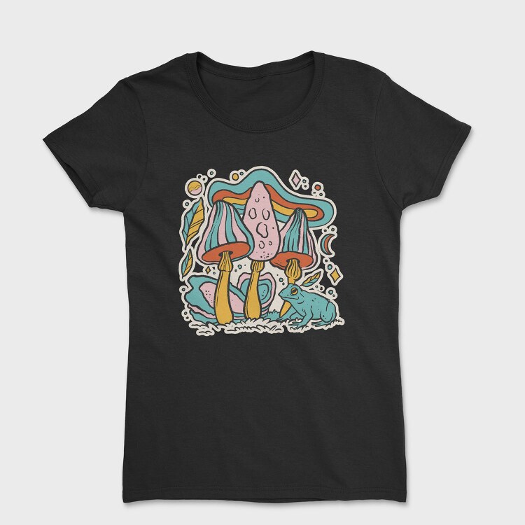 Pastel Retro Mushrooms, Tricou Femei