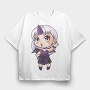 Purple Unicorn Girl, Tricou Oversize Barbati (Unisex)