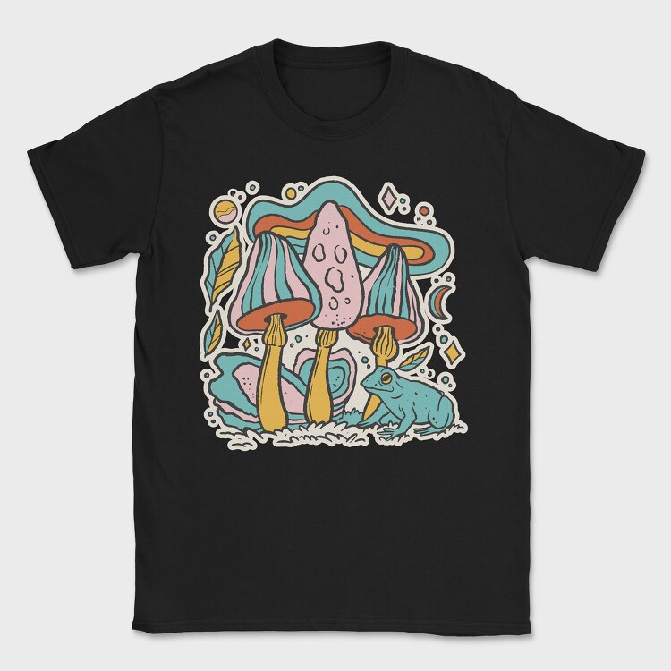 Pastel Retro Mushrooms, Tricou Barbati (Unisex)