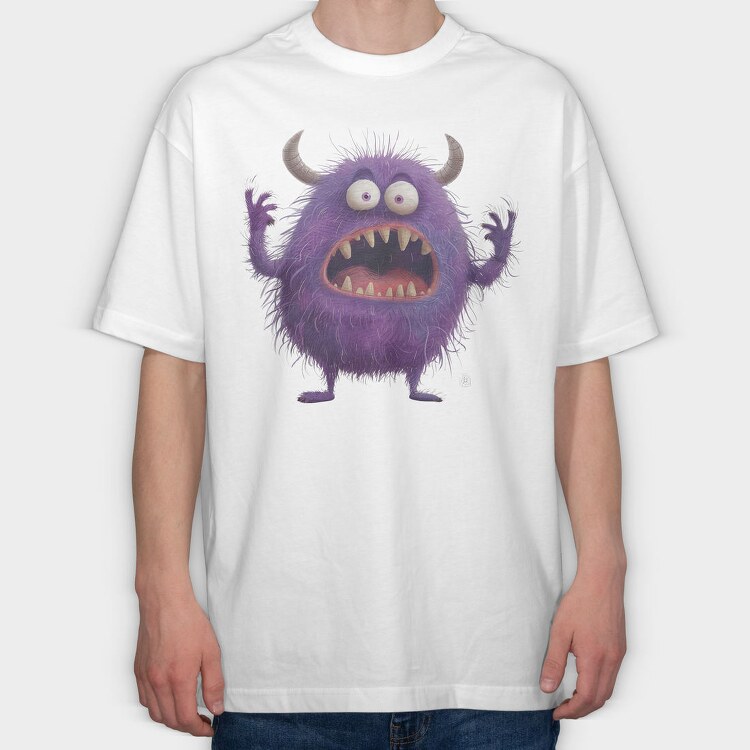 Purple Monster Smile, Tricou Oversize Barbati (Unisex)