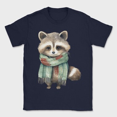 Raccoon Scarf Winter, Tricou Barbati (Unisex)