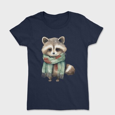 Raccoon Scarf Winter, Tricou Femei