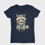 Raccoon Scarf Winter, Tricou Femei