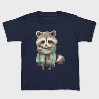 Raccoon Scarf Winter, Tricou Copii