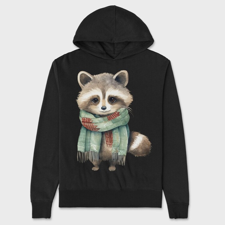 Raccoon Scarf Winter, Hanorac Oversize Barbati (Unisex)