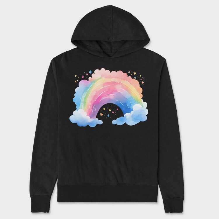 Rainbow Cloud Moonlight, Hanorac Oversize Barbati (Unisex)