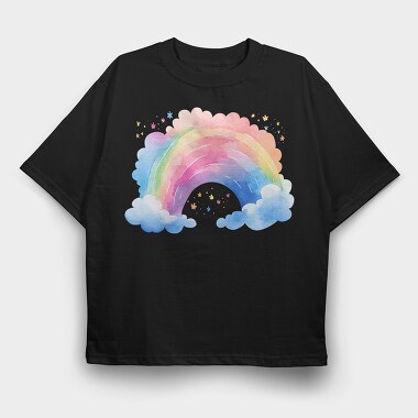 Rainbow Cloud Moonlight, Tricou Oversize Barbati (Unisex)