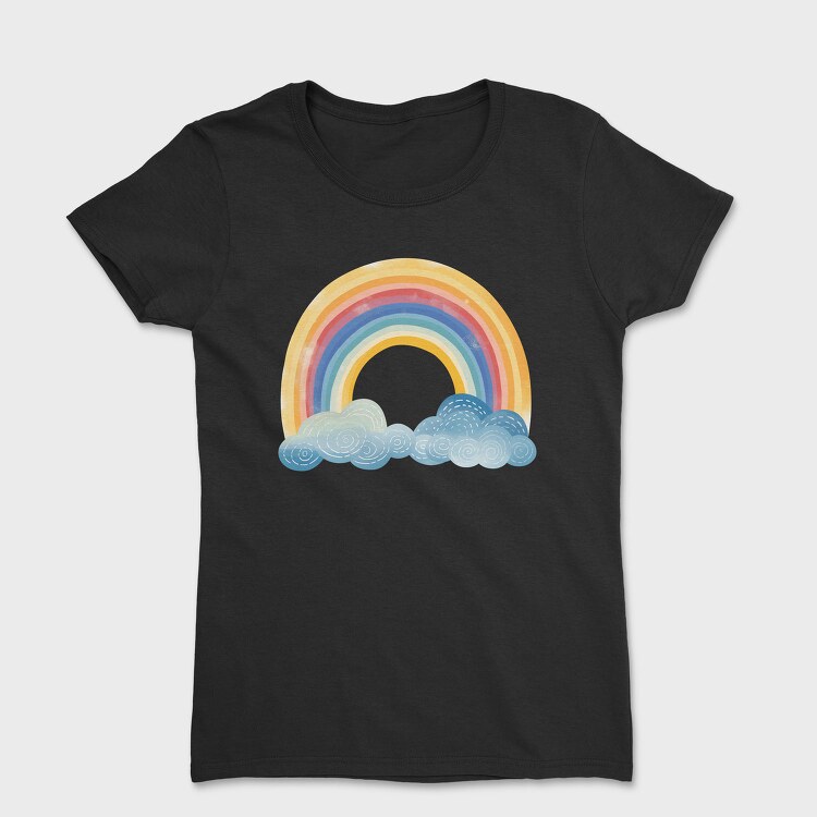 Rainbow Cloud Sky, Tricou Femei