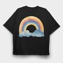 Rainbow Cloud Sky, Tricou Oversize Barbati (Unisex)