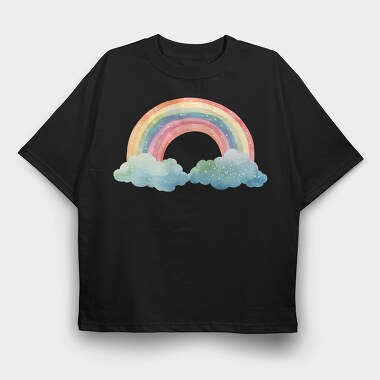 Rainbow Clouds Set, Tricou Oversize Barbati (Unisex)