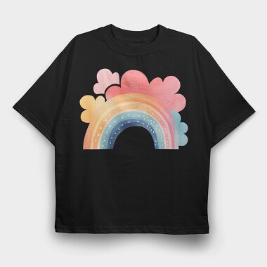 Rainbow Clouds Sky, Tricou Oversize Barbati (Unisex)