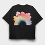 Rainbow Clouds Sky, Tricou Oversize Barbati (Unisex)