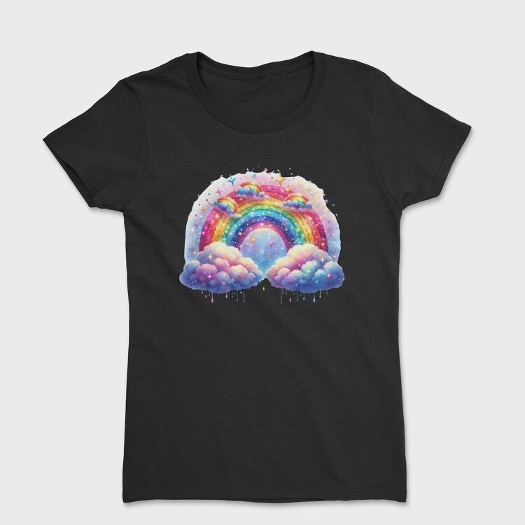 Rainbow Clouds Stars, Tricou Femei
