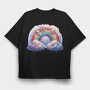 Rainbow Clouds Stars, Tricou Oversize Barbati (Unisex)