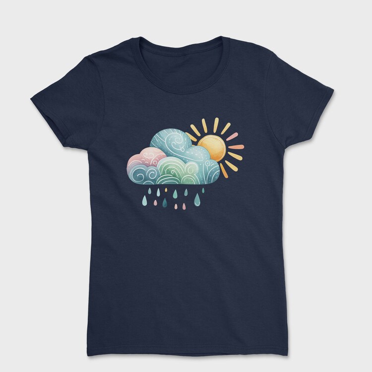 Rainbow Clouds Sunny Rain, Tricou Femei