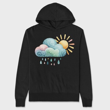 Rainbow Clouds Sunny Rain, Hanorac Oversize Barbati (Unisex)