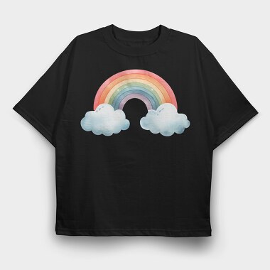 Rainbow Clouds, Tricou Oversize Barbati (Unisex)