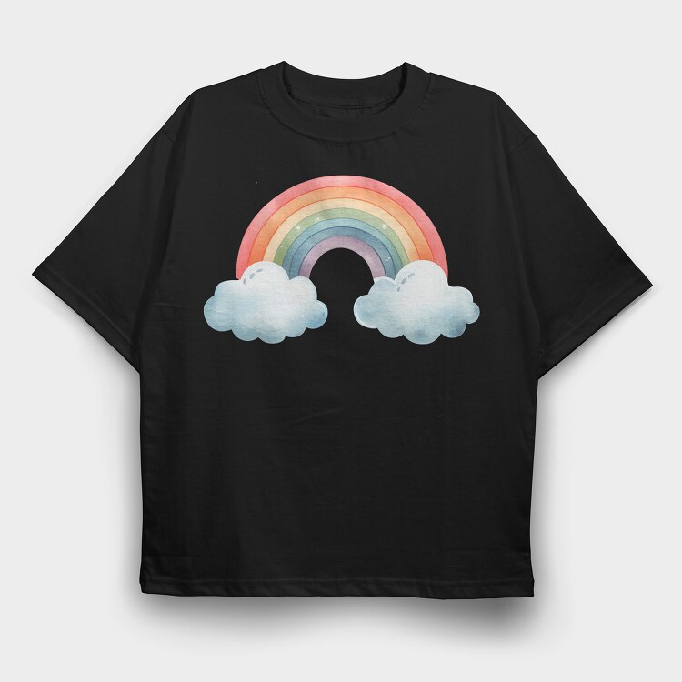 Rainbow Clouds, Tricou Oversize Barbati (Unisex)