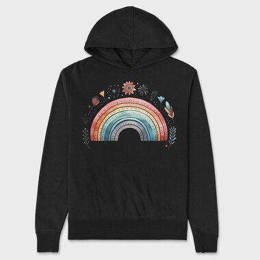 Rainbow Floral Symphony, Hanorac Oversize Barbati (Unisex)