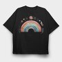 Rainbow Floral Symphony, Tricou Oversize Barbati (Unisex)