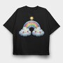 Rainbow Friendly Cuddle, Tricou Oversize Barbati (Unisex)