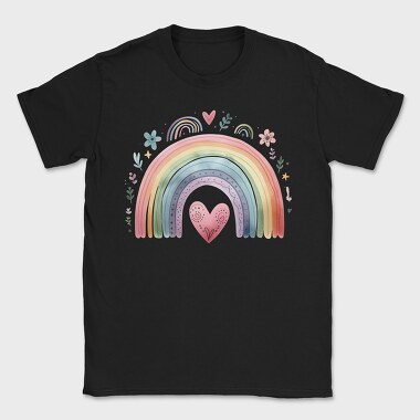 Rainbow Heart Boho, Tricou Barbati (Unisex)